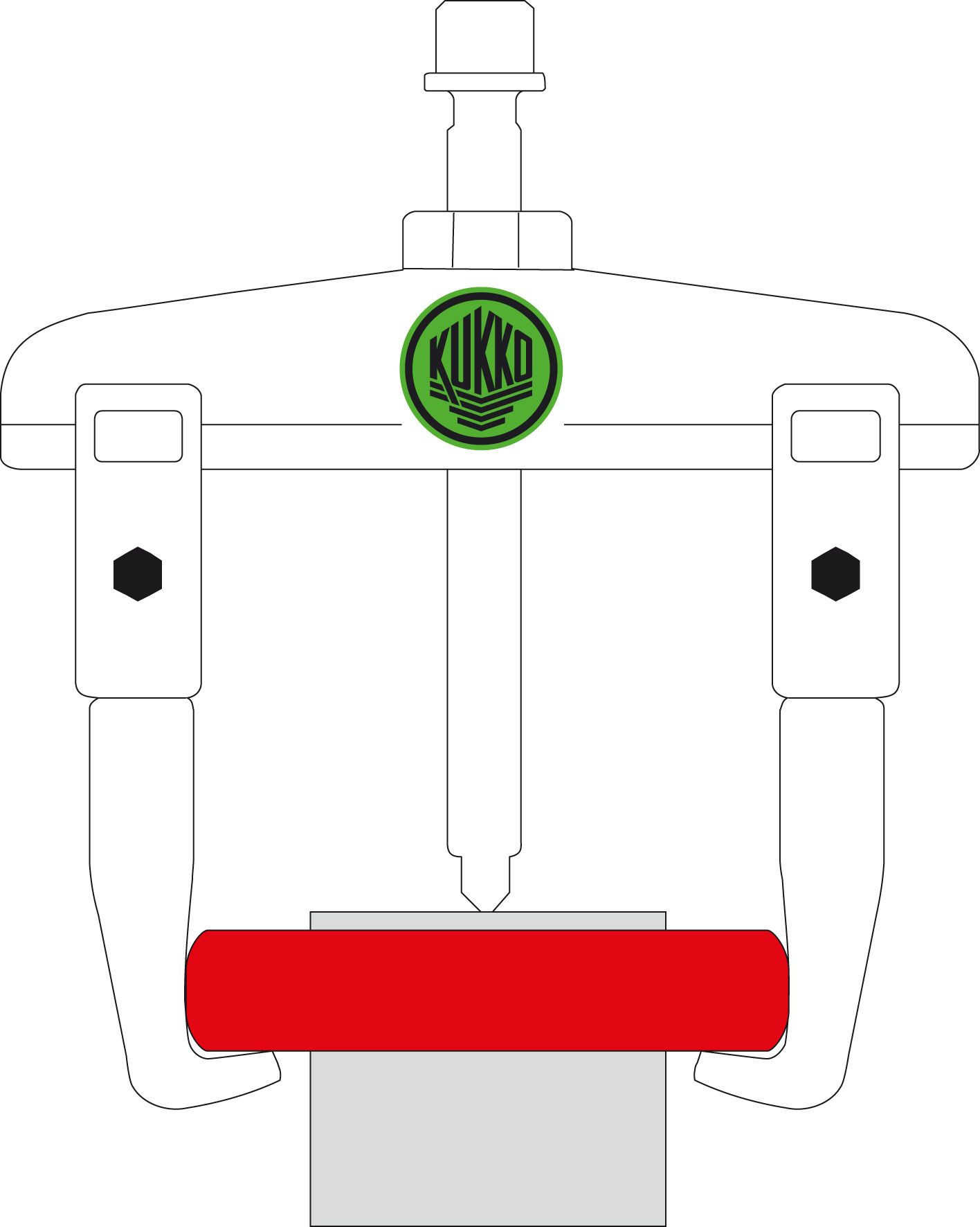 Einschneidiger, mechanischer Mutternsprenger 4 mm - 10 mm - Prinzipzeichnung